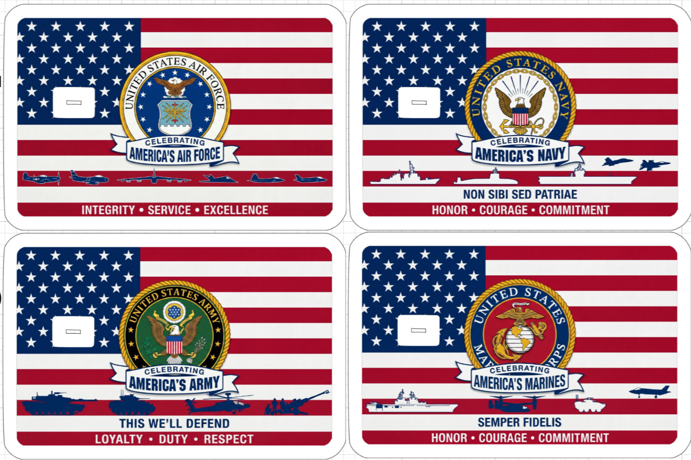Military Veteran Credit Debit ATM Card Skin Sticker Army Marines Airforce Navy