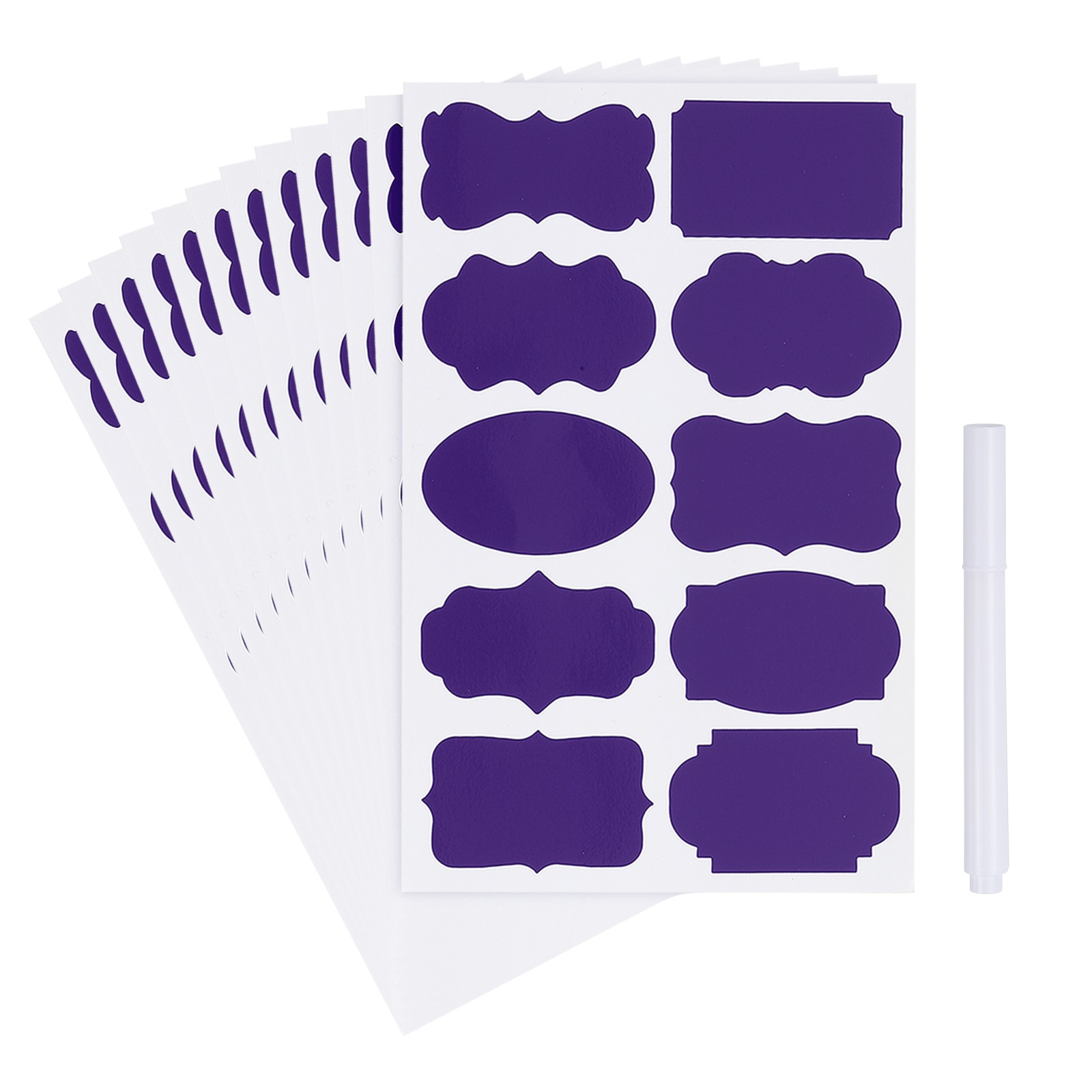 120 Pcs Chalkboard Labels for Jars, 2" x 3" Gift Stickers Labels, Purple