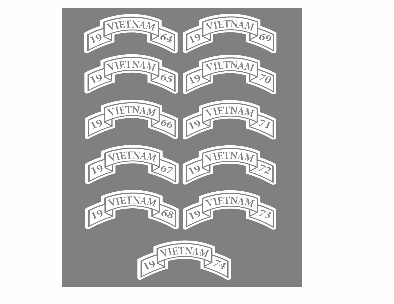 VIETNAM TAB (Choose Your Year of Service) WINDOW VINYL DECAL