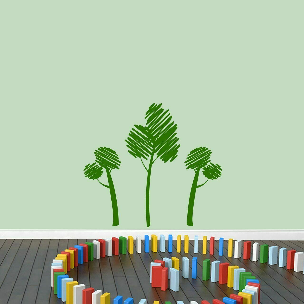 Crayon Trees Wall Decal Set – Trees and Flowers Kids Room Classroom Wall Decals