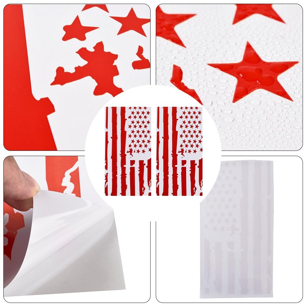 2PCS America Flag Car Center Pillar Stickers and Decals, HD Printed Self-Adhe…