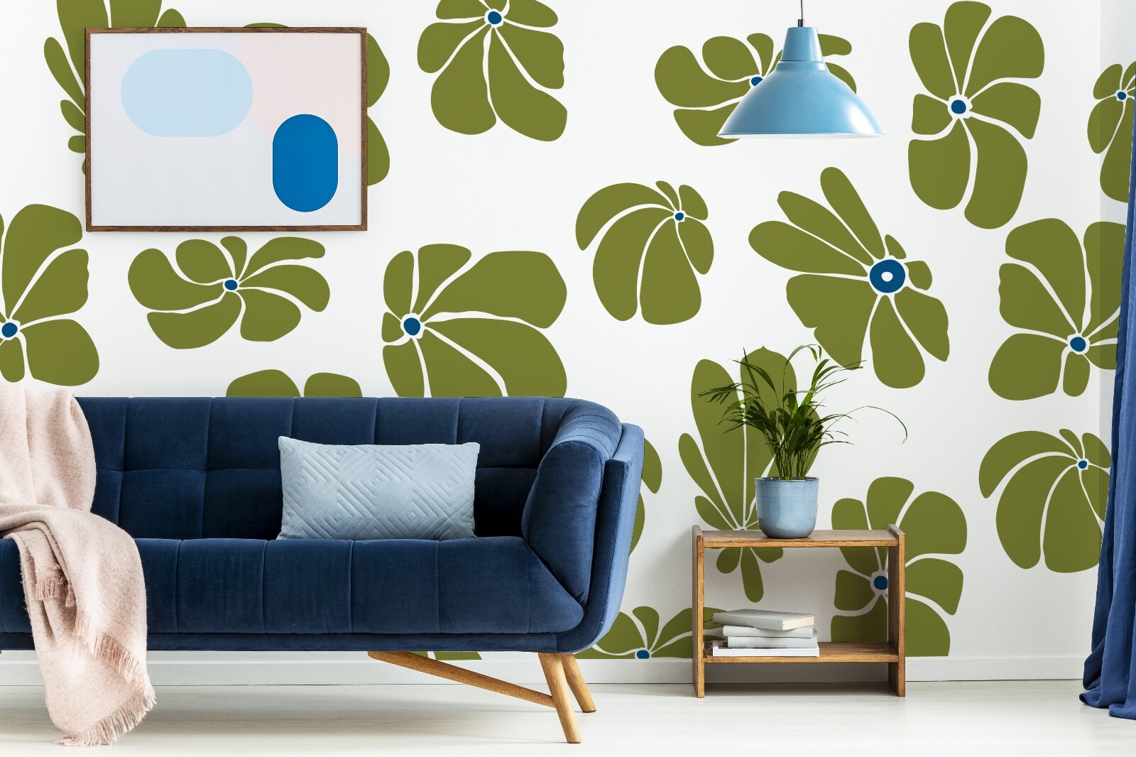 Retro Flower Decals, Mid Century Flower Decal, Flower Decor, Flower Power Decor,