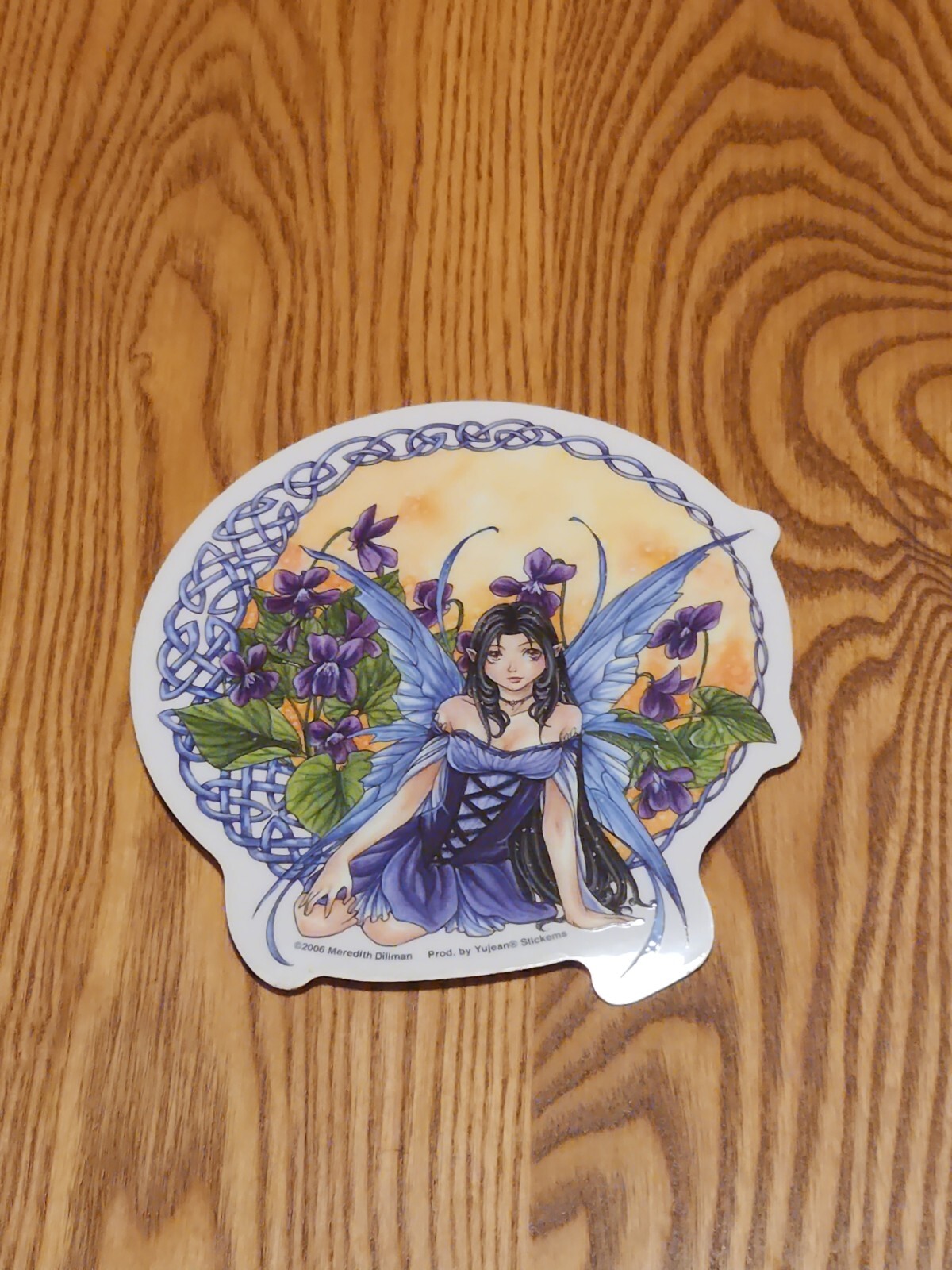 Meredith Dillman – Celtic Violet Fairy Sticker Die-Cut Wall Window Decal