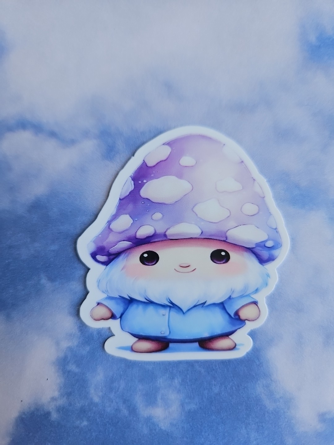 Set Of 4 Vinyl Stickers Laminated Cute Mushroom Gnomes