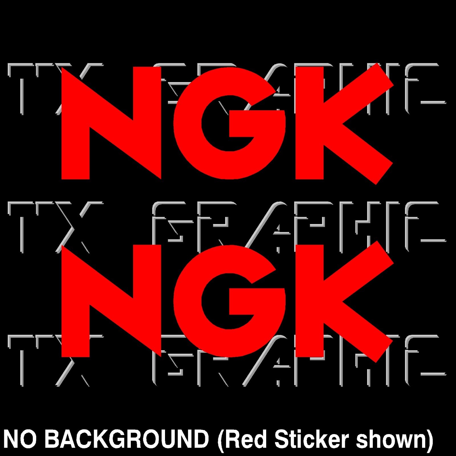 NGK DECAL SPARK PLUG VINYL STICKERS RACE CAR, 1 SET OF 2