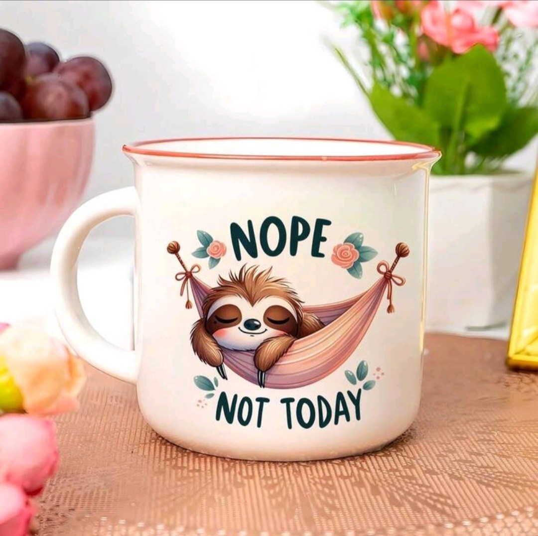 12pcs/Set Sloth Cartoon Vinyl Decal Stickers Waterproof 5.8cm for Coffe Mugs
