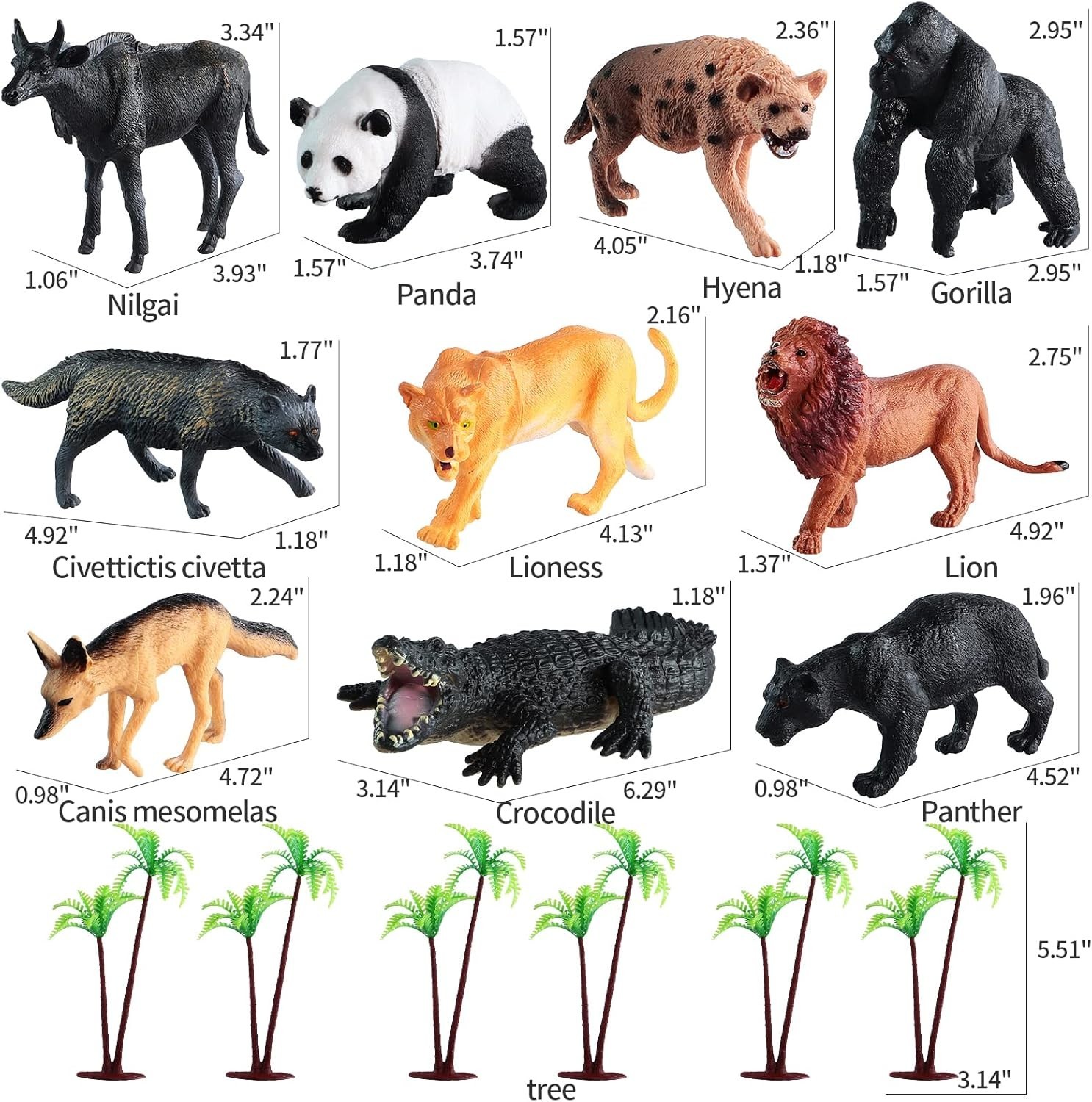 31 Pcs Safari Animals Figures Including 24 Realistic Jungle Playset Toys Zoo Ani