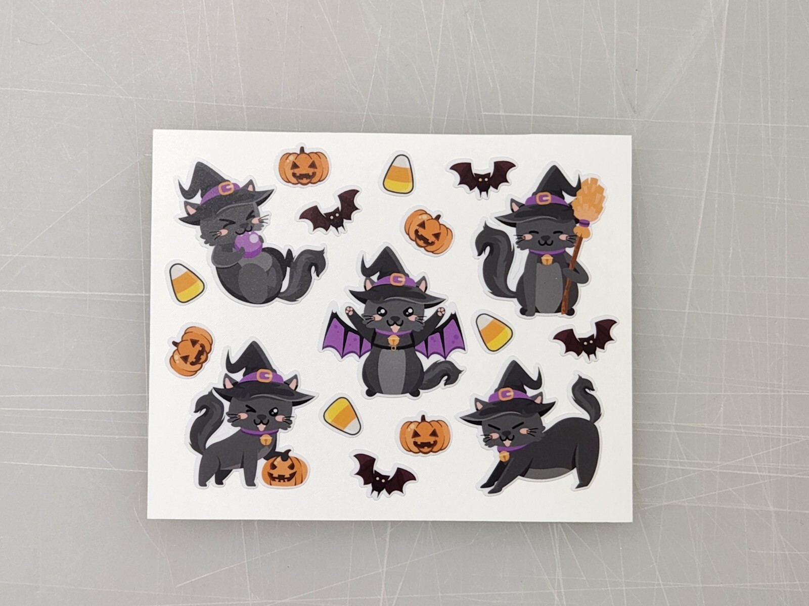 Cute Halloween Cats Sticker Sheet – 4.5in