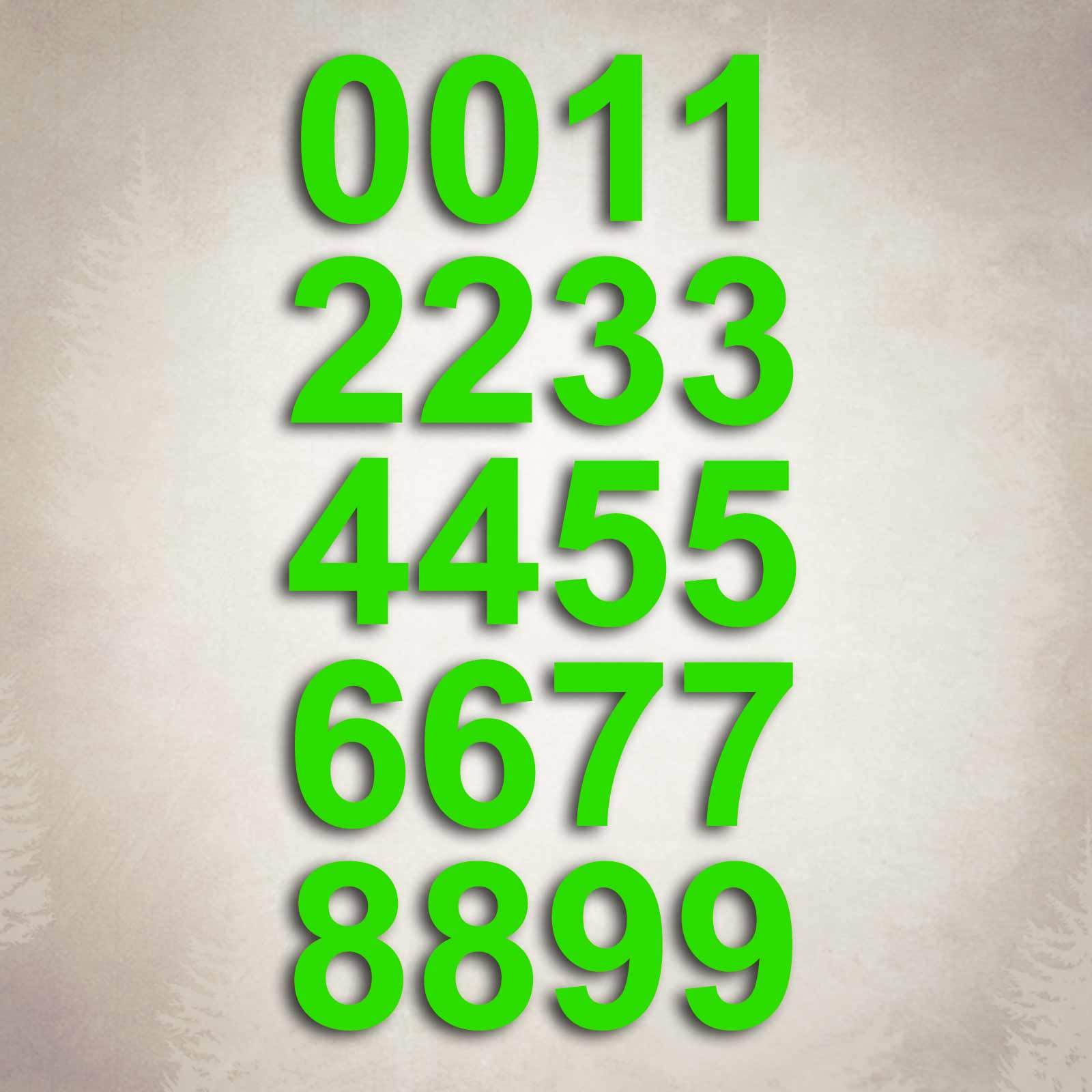 Lime Green Vinyl Custom Number Decal Sheet Mailbox Address Boat Sticker Kit