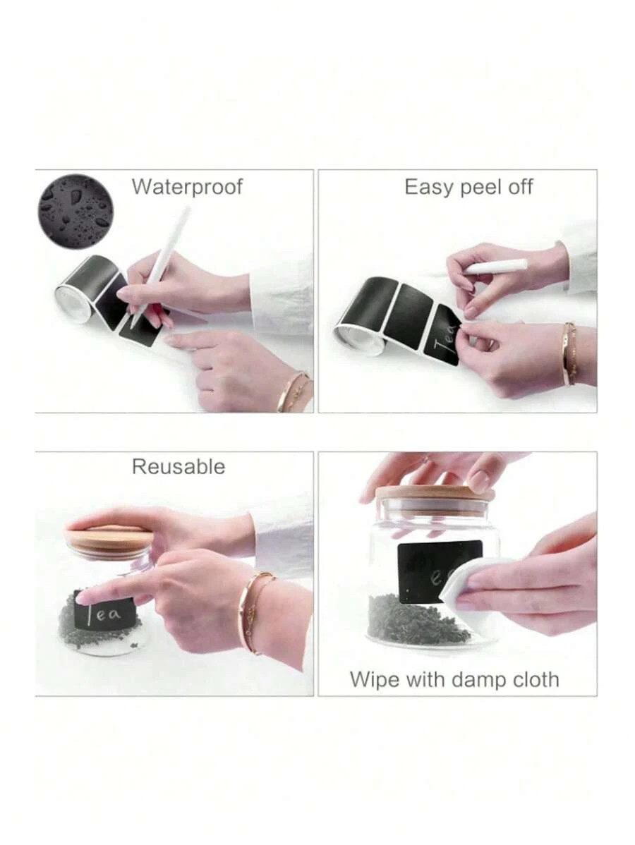 120pcs Chalkboard Label Stickers Waterproof Jar Labels Kitchen