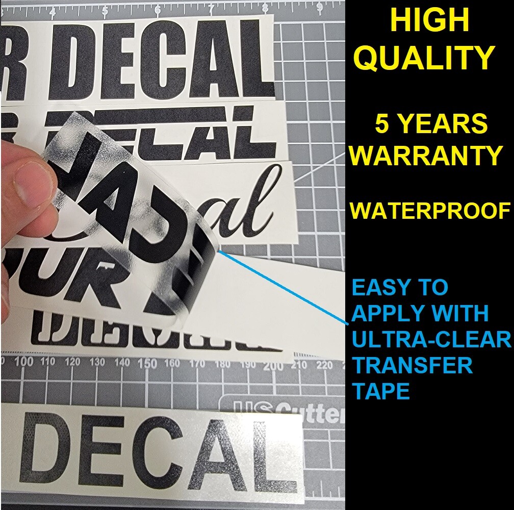 Custom Made Text Vinyl Lettering Name Numbers Decal Sticker Car Window Wall Bike
