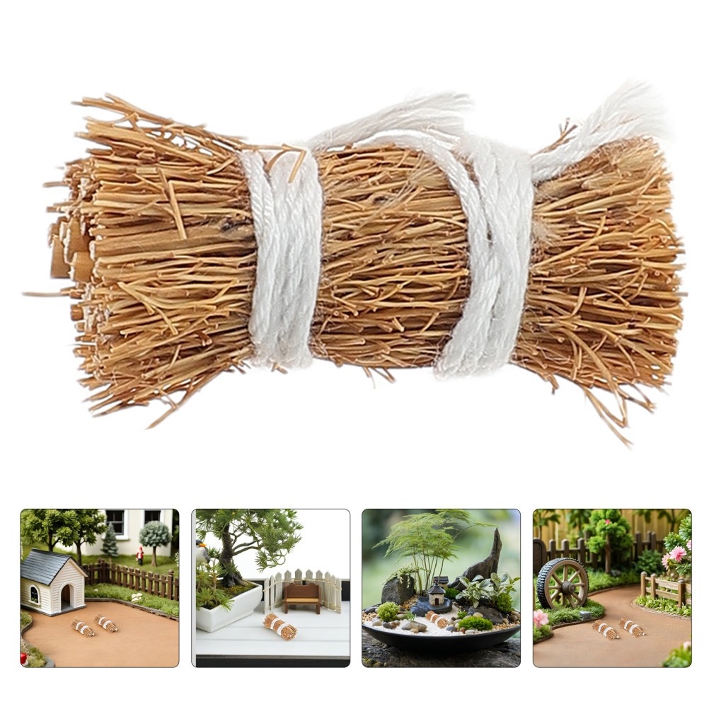 12pcs Mini Hay Bales: Micro Landscape Haystack Figurine – Dollhouse Hay Stack