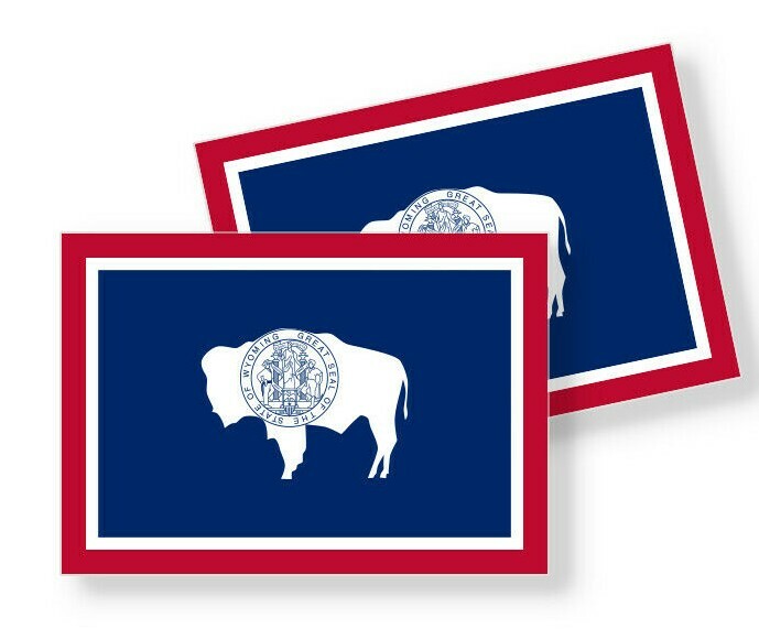 Wyoming Flag Stickers Flag Decals Vinyl Indoor Outdoor Stickers Set of 4