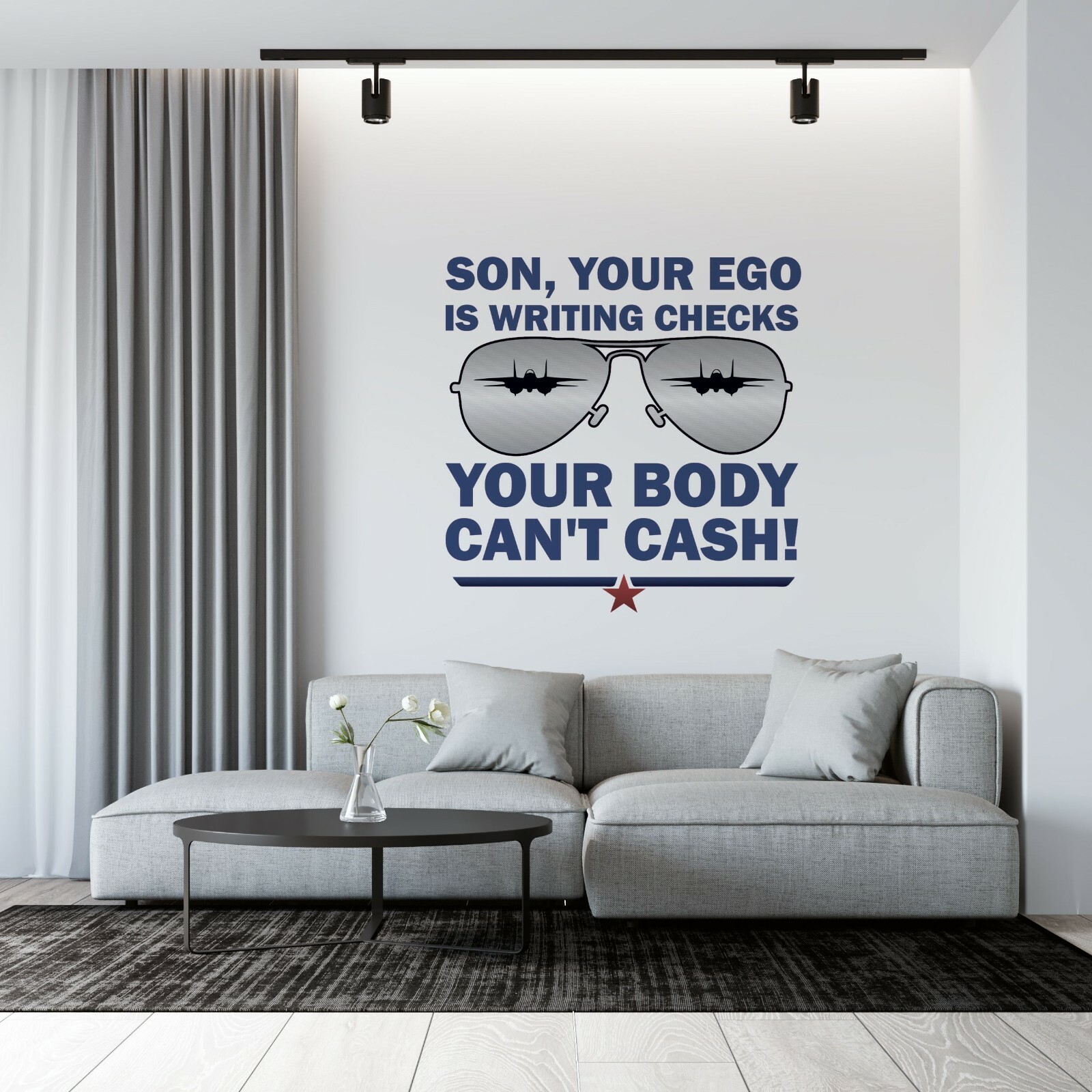 Home Bedroom Living Room Vinyl Top Gun Movie Quotes Aviator Shades Wall Decal
