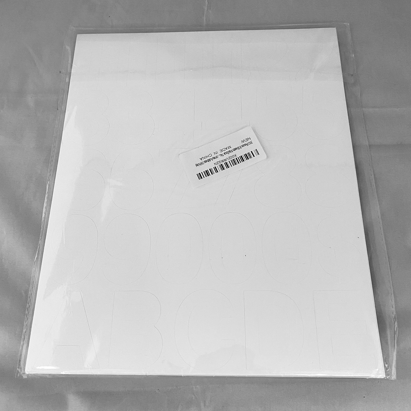 8 Sheets Self Adhesive Vinyl Letters Numbers Kit Mailbox Numbers 2 Inch White