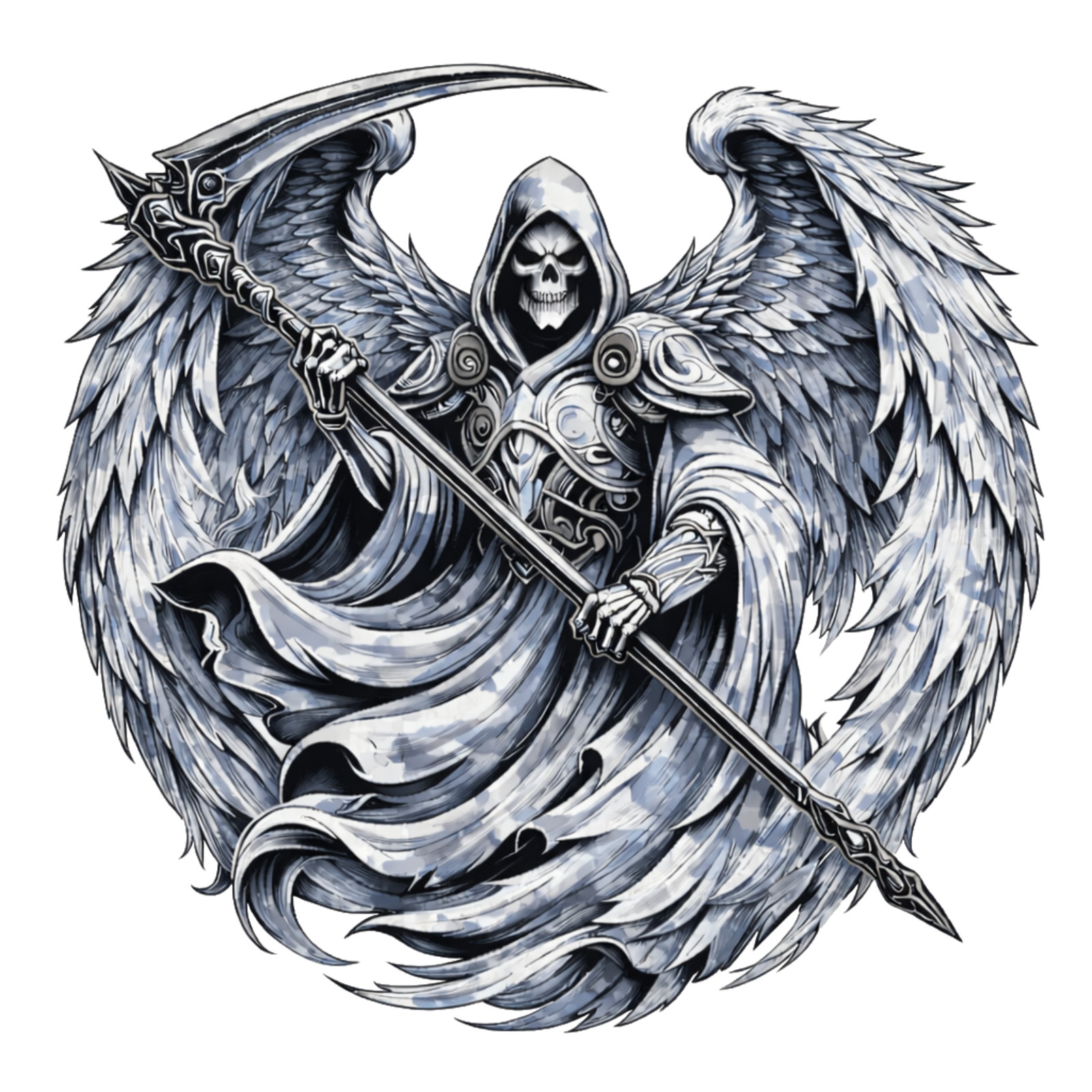 Arctic Grim Reaper Sticker Dark Angel Skull Gothic Vinyl Decal 2 of 7 Series