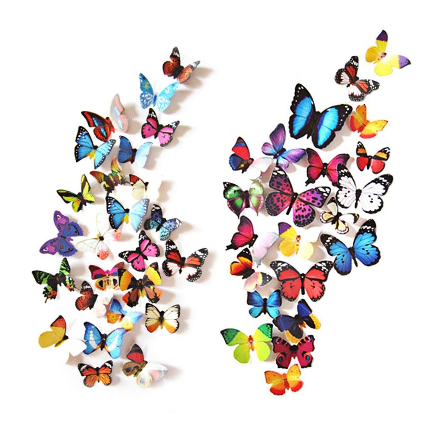 80pcs Butterfly Wall Decor – Plastic Butterflies Wings Foldable Removable Wat…