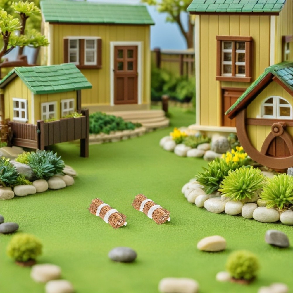 12pcs Mini Hay Bales: Micro Landscape Haystack Figurine – Dollhouse Hay Stack