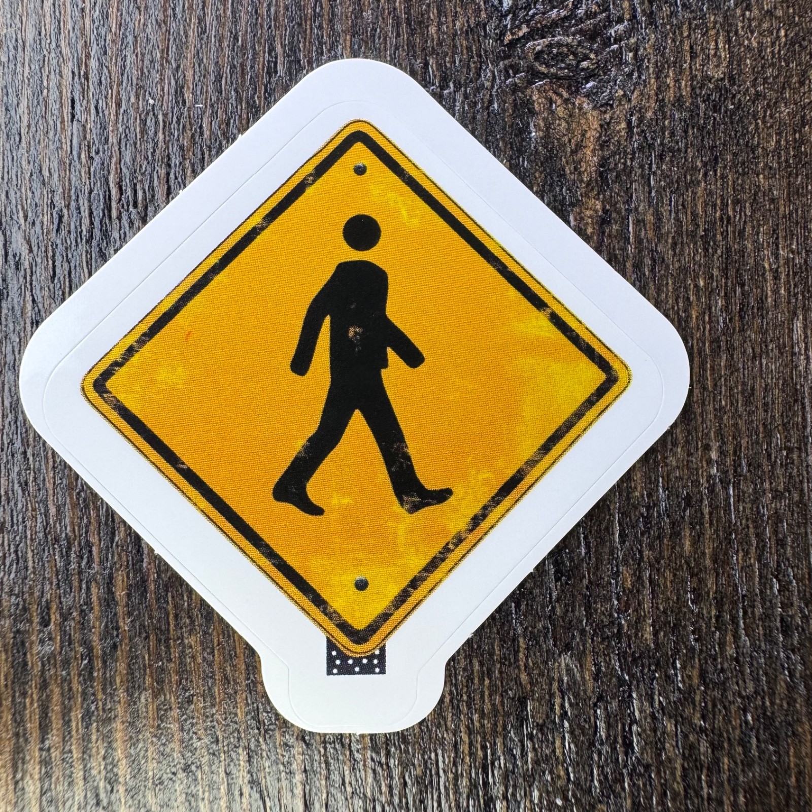 Pedestrian Sticker Road Sign – Water Bottle Phone Laptop Skateboard Hard Hat