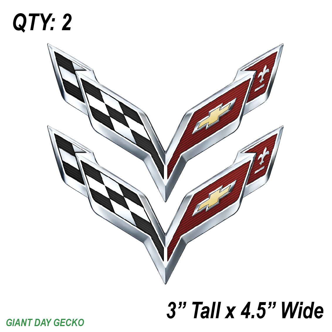 (2) TWO Corvette Car Truck SUV Stickers Auto Decals Stingray Chevrolet NEW