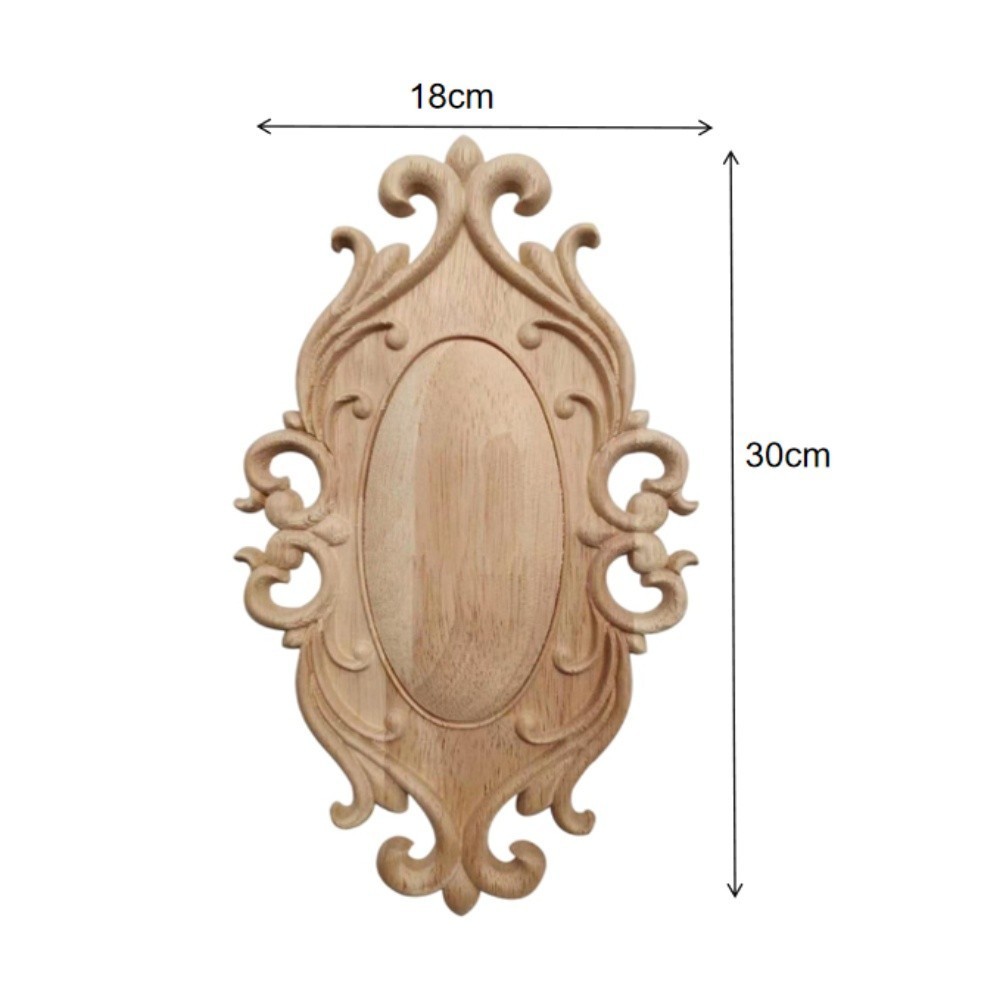 Wood Carving Home Decor Applique Vintage Style Door Wall Mount 4 Size Options