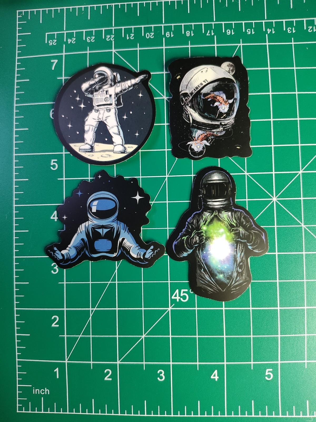 4 Space 2" Stickers Decals Mars Shuttle Fun Space Colorful Alien