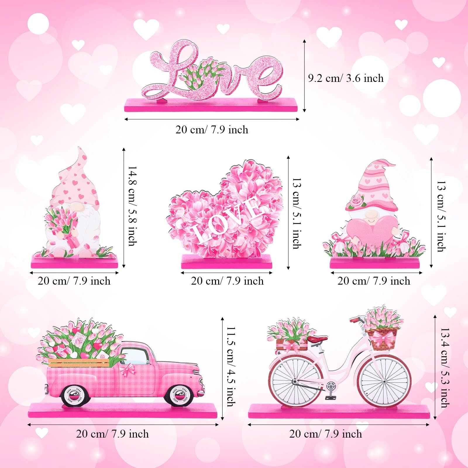 Blulu 6 Pcs Mother's Day Wooden Table Sign Decorations Happy Mother's Day Tab…