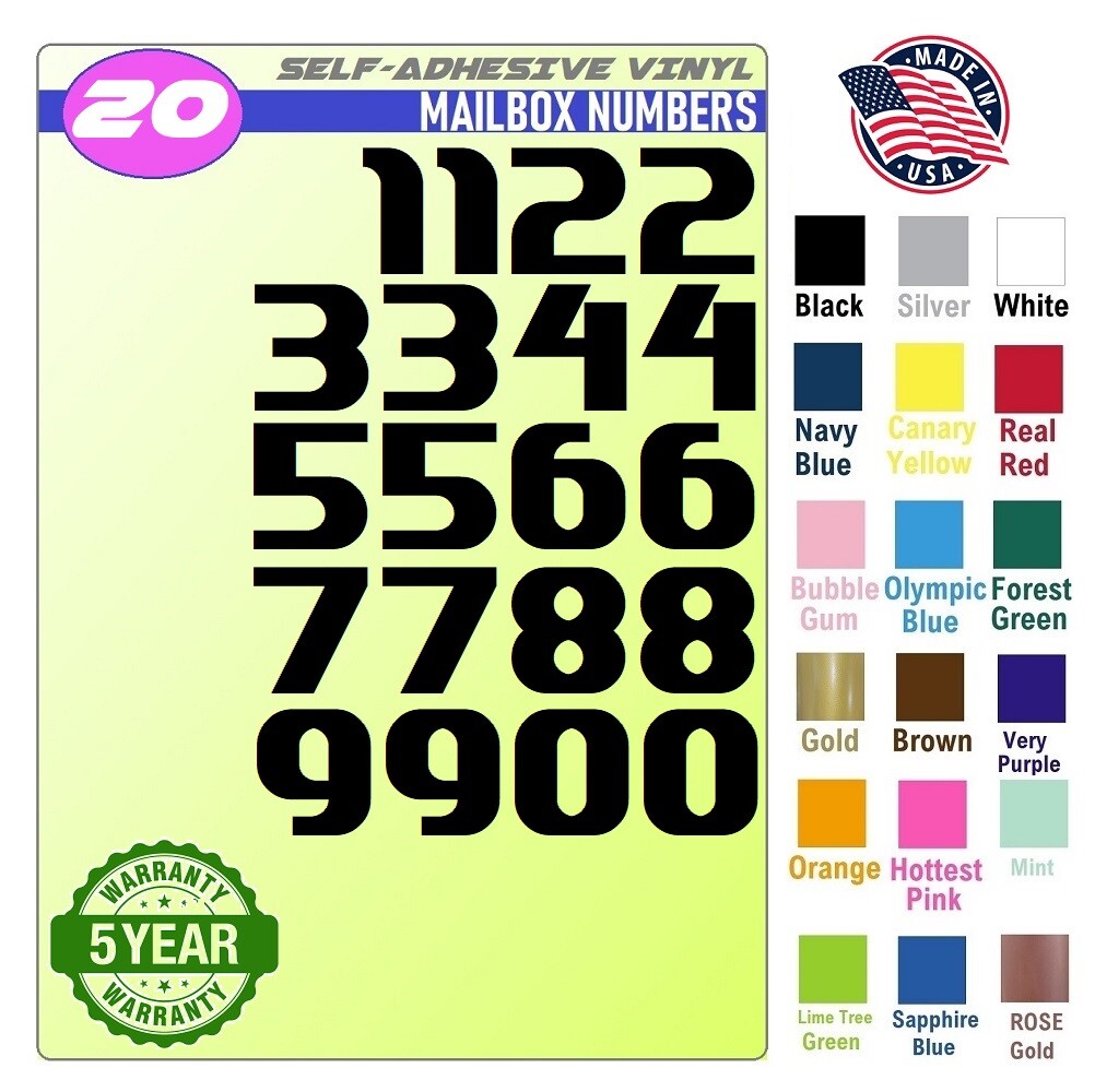 20 Mailbox,Car, Doors, Toolbox,Lockers,Window, Decal Sticker Numbers [QUANTIFIER