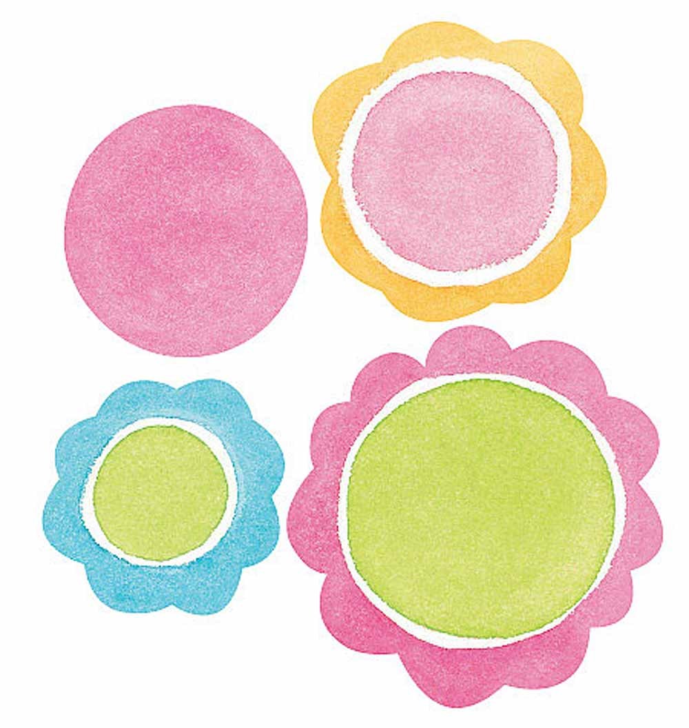 Abstract Polka Dot 25 Dot Round Floral Circle Wallies Wall Sticker Border Decals