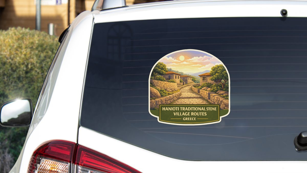 Hanioti Traditional Stone Greece Sticker Decal Vinyl Die-Cut Heritage