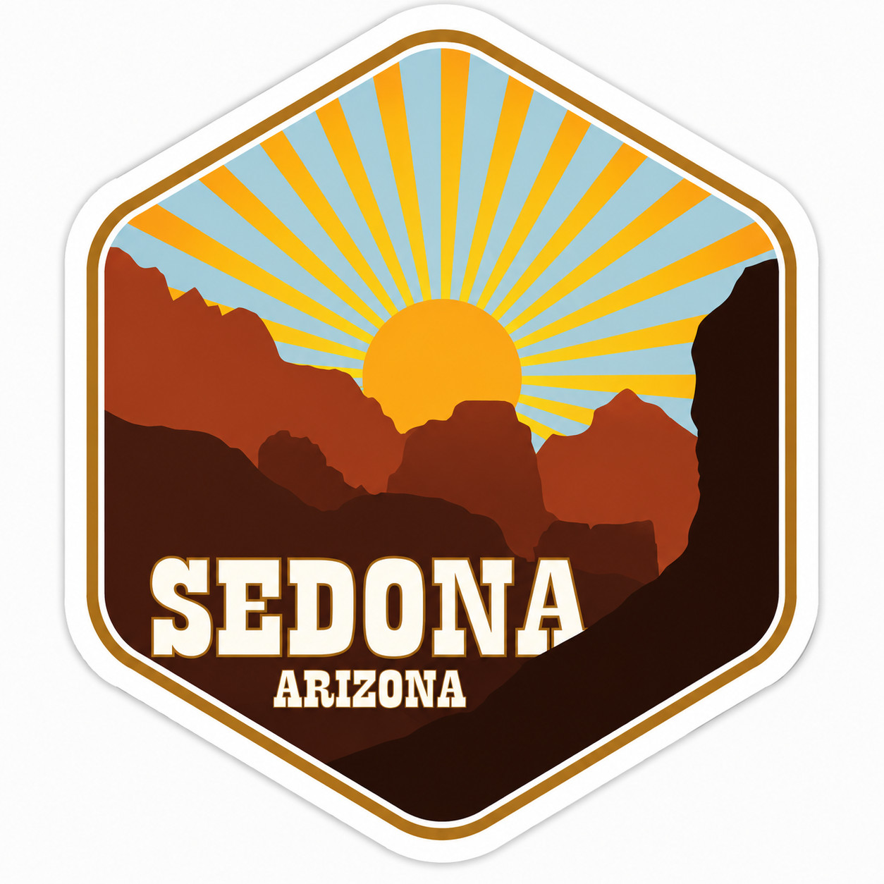 Sedona Arizona Sunset Vinyl Sticker Decal Travel Nature 3.8×5 Waterproof