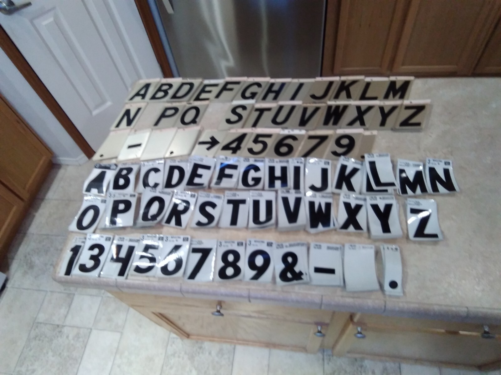 Assorted Vinyl and Metal Self Adhesive Letters & Numbers 3"+ 4" Tall 400+