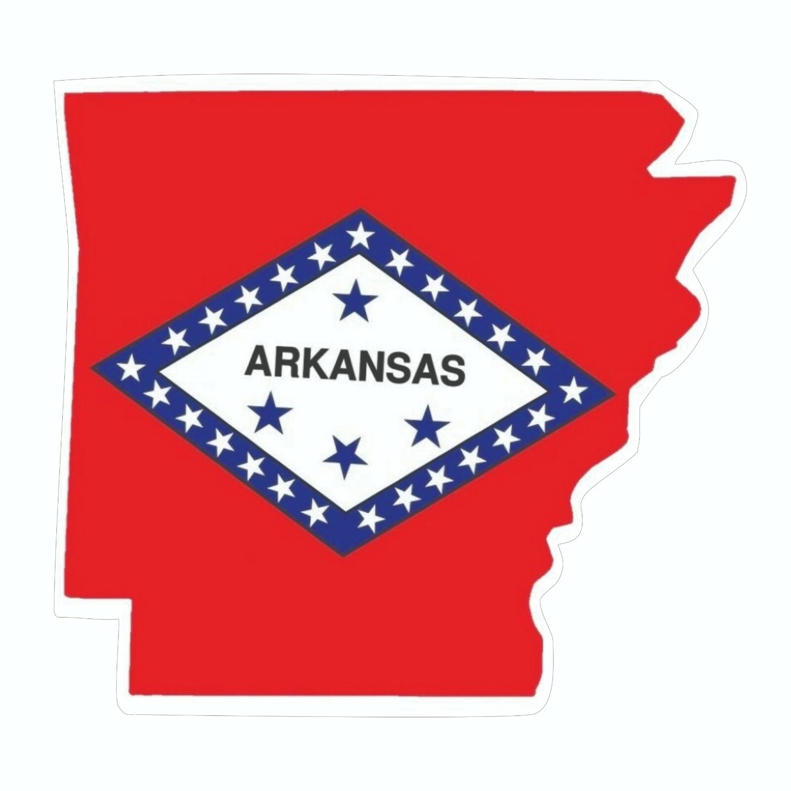 Arkansas State Map Outline with Flag Sticker, Decal, Vacation Sticker