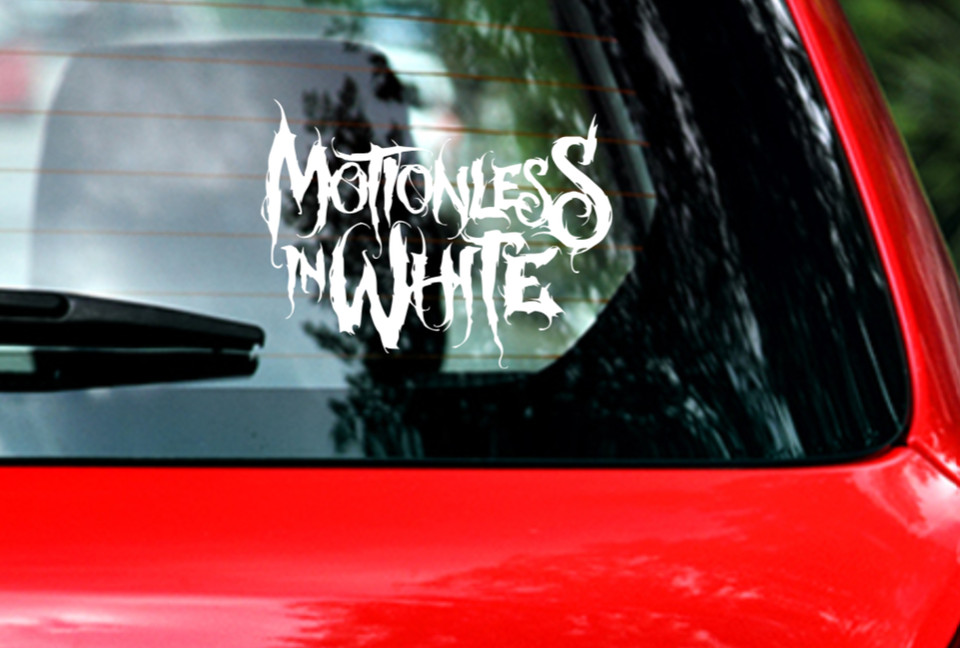 Motionless In White Car Decal Vinyl Glossy Band Logo Bumper Sticker Metalcore