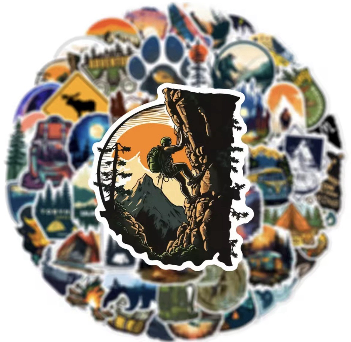 Camping Outdoors Style Stickers 50pc Camping Adventure Stickers FREE SHIPPING