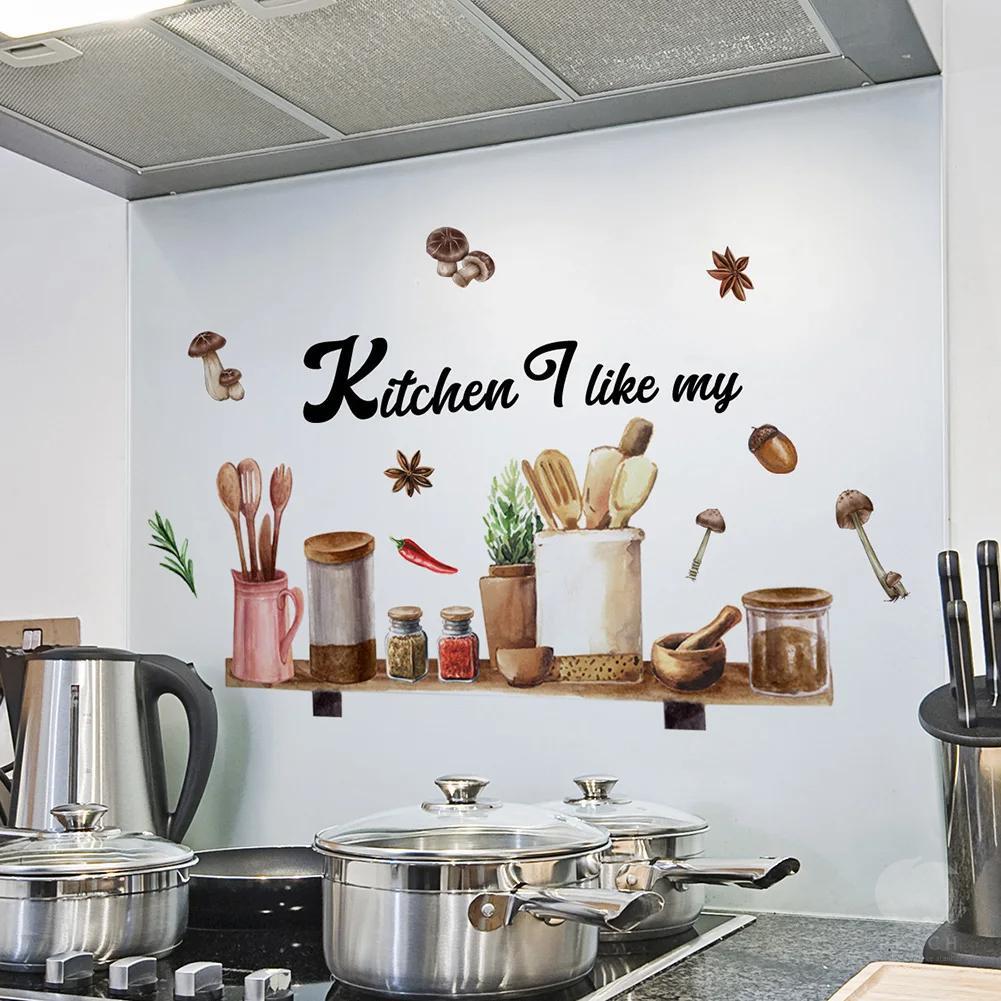 Waterproof Removable Wall Stickers – Hand-painted Pvc Decals for Stylish Kitchen