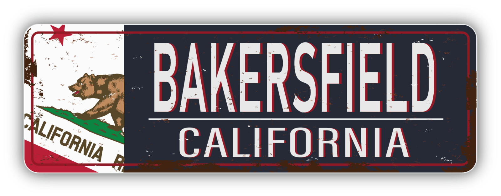 Bakersfield City California USA State Retro Vintage Vinyl Sticker Bumper Decal