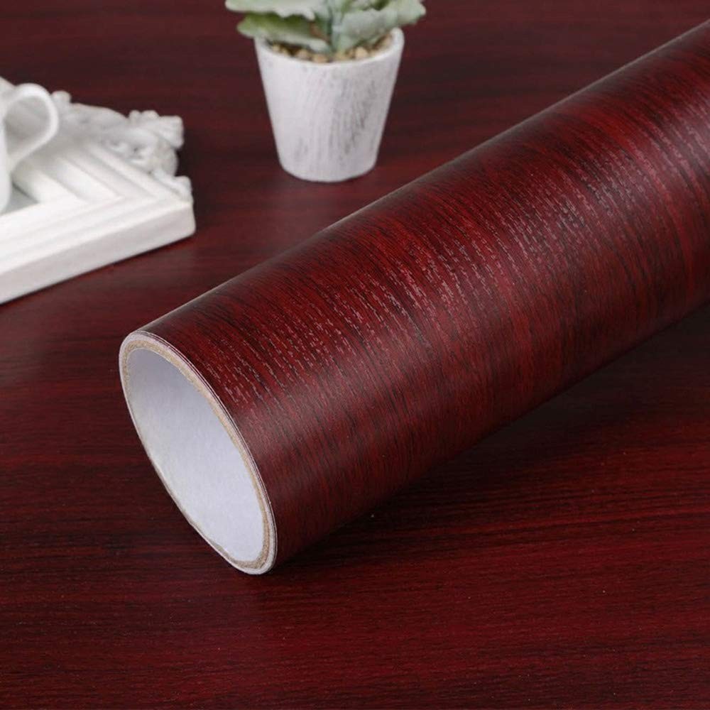 Self Adhesive Vinyl Mahogany Wood Contact Paper for Kitchen Cabinets Red