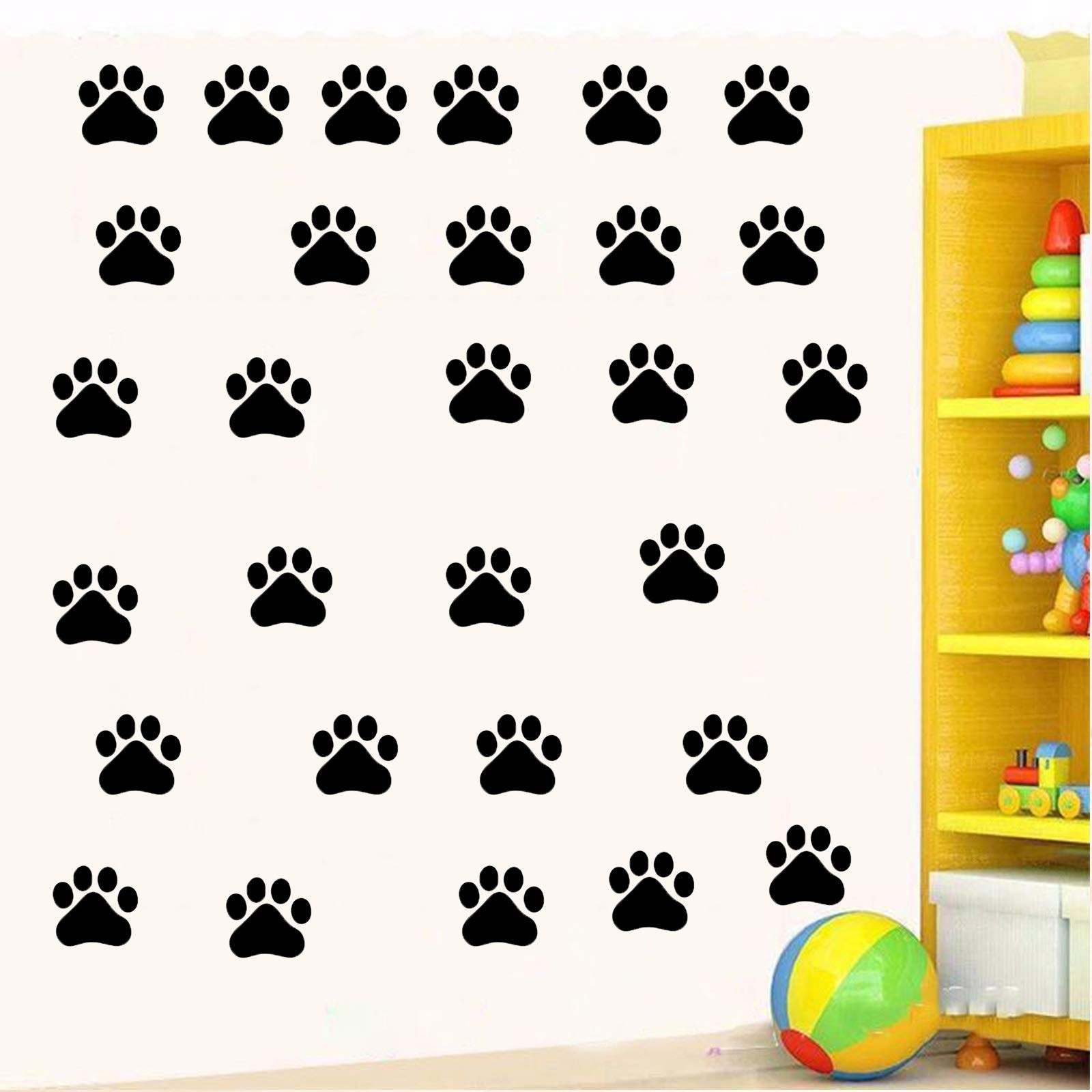 CHULAI 24 Pcs Large Dog Footprints Wall Decal Vinyl Stickers, Removable Lovel…