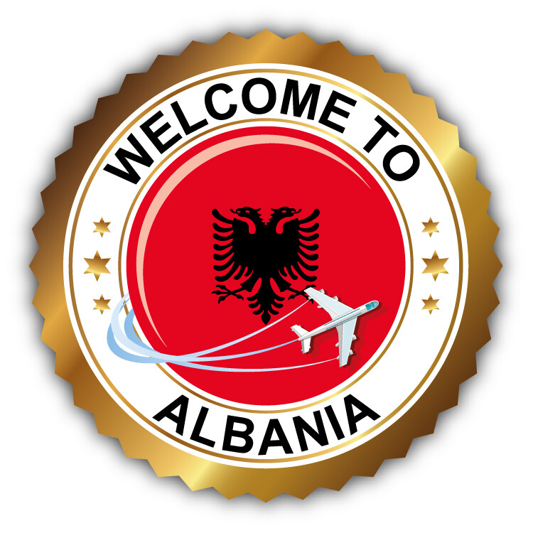 Welcome To Albania Flag Label Car Bumper Sticker Decal