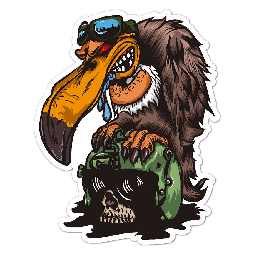 Pilot Skull Vulture Sticker Decal