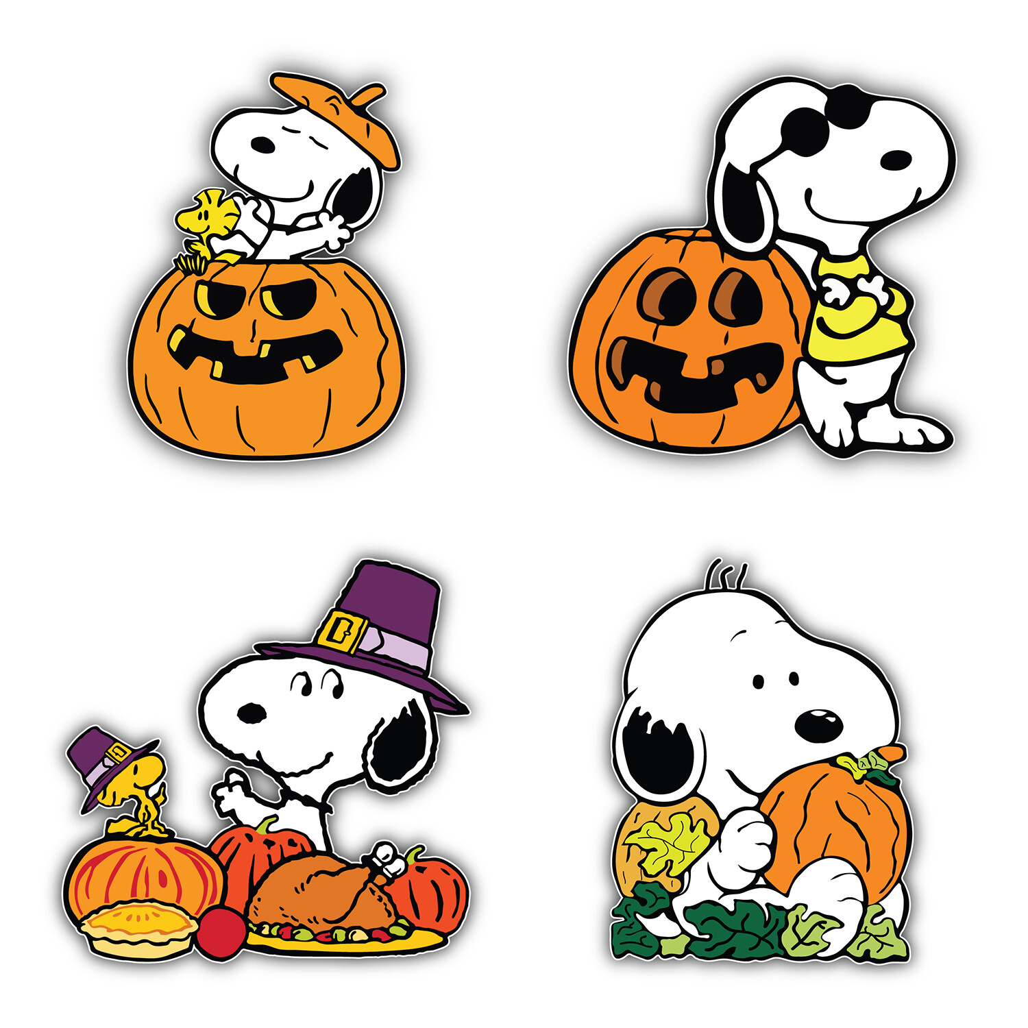 Peanuts Cartoon Set Of 4 Vinyl Sticker Decal – 5" longer side ID:4