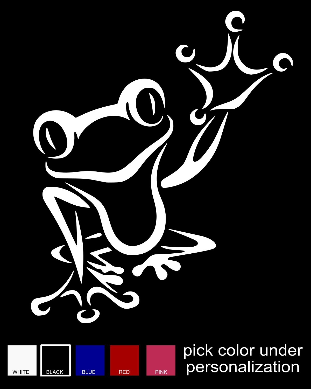 Waving Frog Decal, Cute sticker