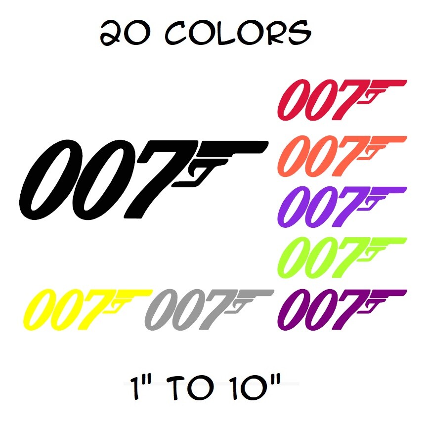 007 James Bond Sticker Vinyl Decal Gun Wall Car Window Truck Bumper Auto Laptop