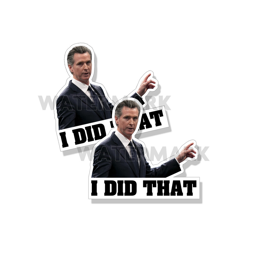 NEWSOM I Did That Funny Political Stickers Gavin Decals Made In the USA 10 Pack