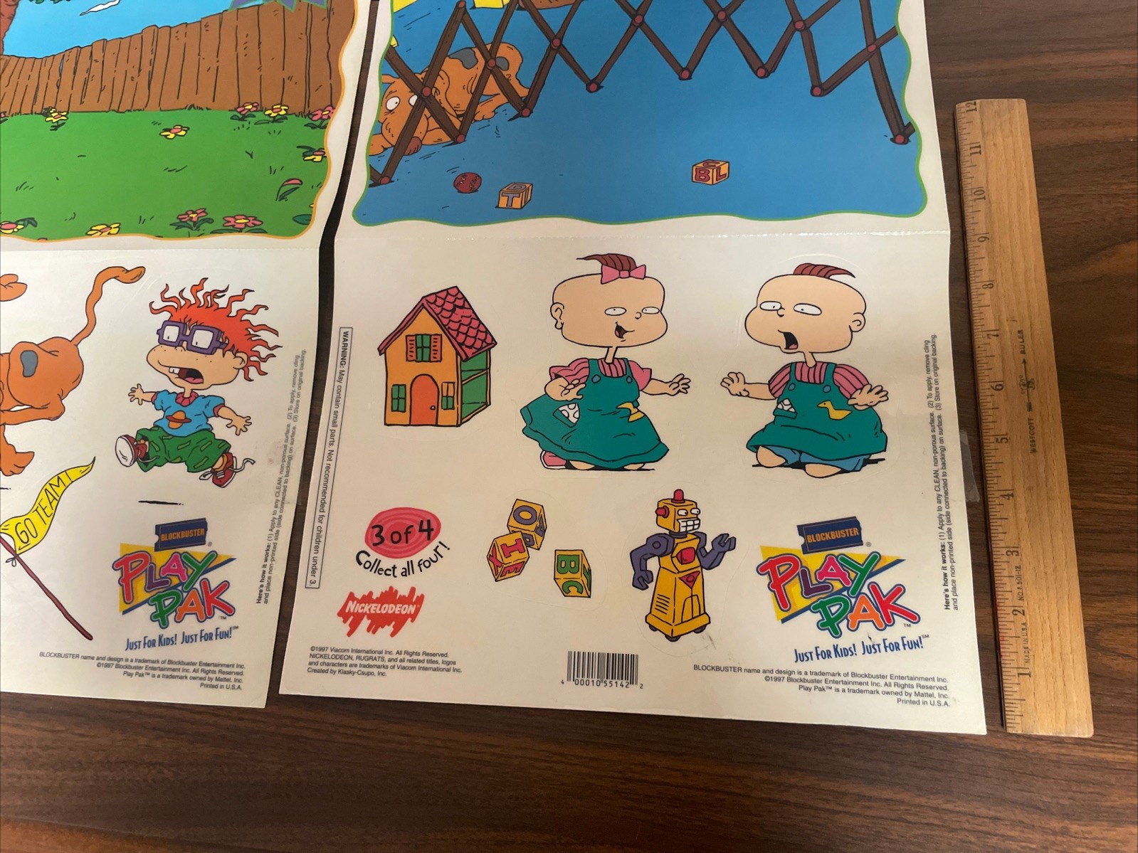 Rugrats Nickelodeon Blockbuster Cling set Or Removable Window Stick 2 Vintage