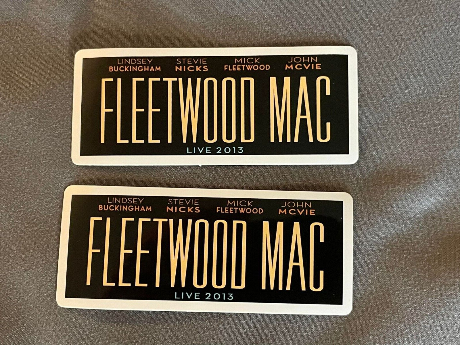 Lot (2) FLEETWOOD MAC 1 1/4" x 3 1/4" Band Stickers FAST FREE SHIP! Stevie Nicks
