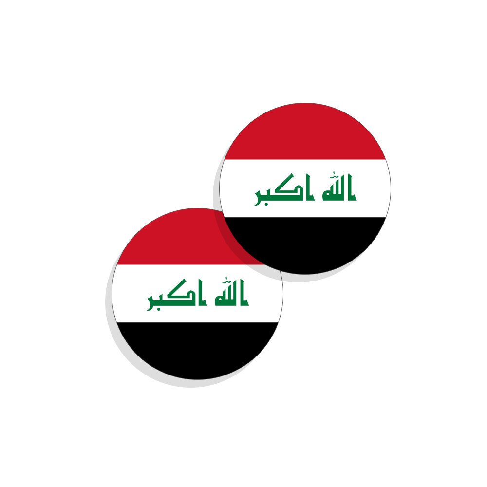 Iraq Flag Stickers Flag Decals Vinyl Round Indoor Outdoor Circles 4 pack