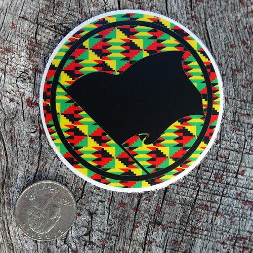 Kente Cloth Pattern Print Black Anarchy Flag Sticker Decal Laptop Windows