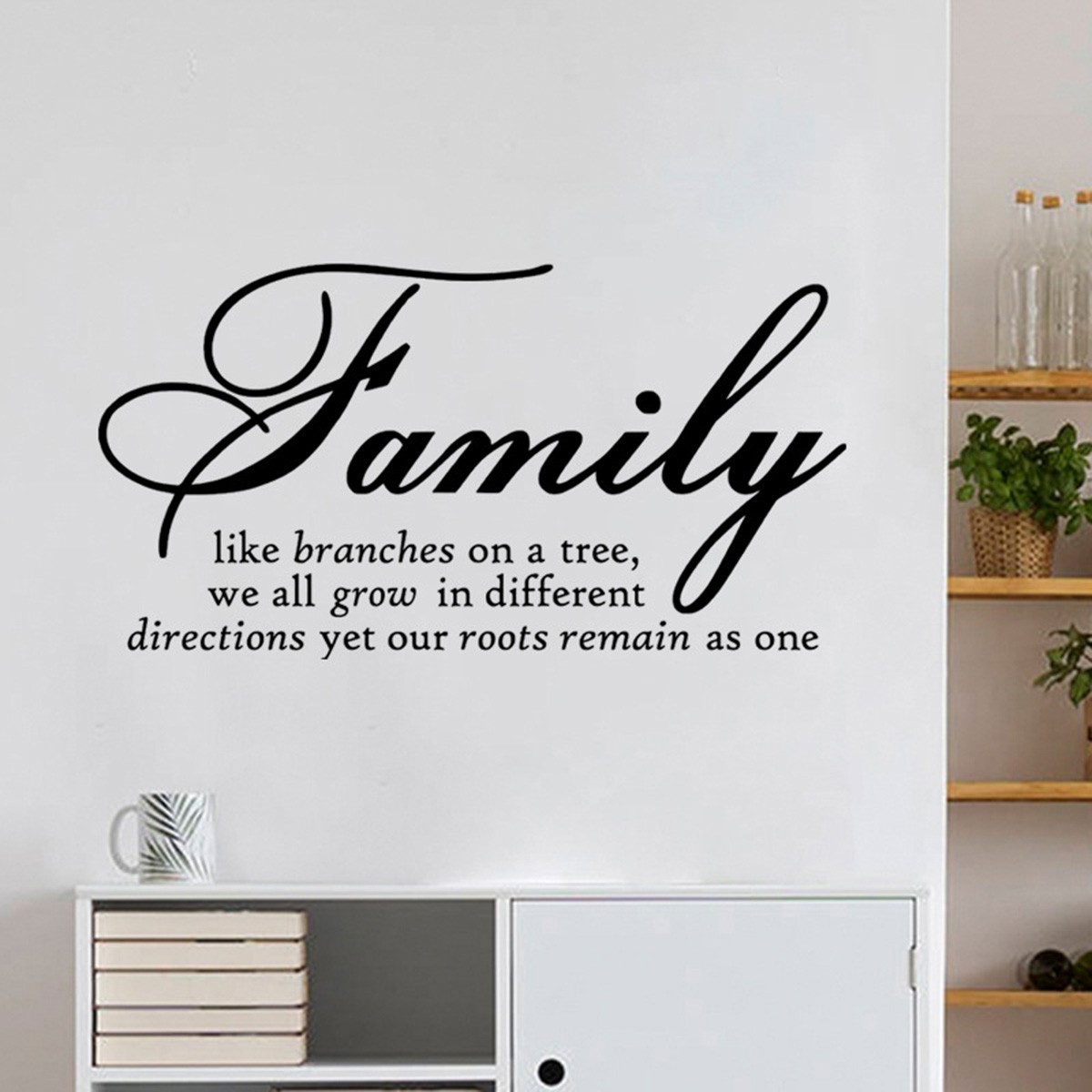 1pcs Creative Wall Sticker Black Decals Decor Family Like Branch Quote Removable